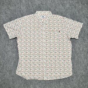 Southern Lure Men's Button Down Shirt Size 3XL Fishing Lures Tackle Print Cotton